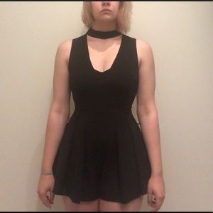 Rumor Boutique black v-neck choker romper
